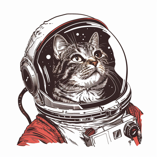 American Shorthair Cat majestic Expressive surreal Vinyl Decal Sticker for Car, Laptop, Tumbler and more # F019775-4" x 4"