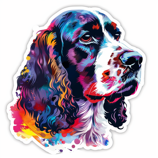 Cocker Spaniel Dog majestic Expressive surreal Vinyl Decal Sticker for Car, Laptop, Tumbler and more # F020113-4" x 4"