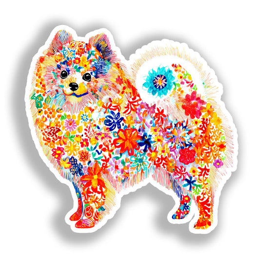 Pomeranian Dog Vinyl Decal Sticker for Car, Laptop, Tumbler and more # A017260-4" x 4"