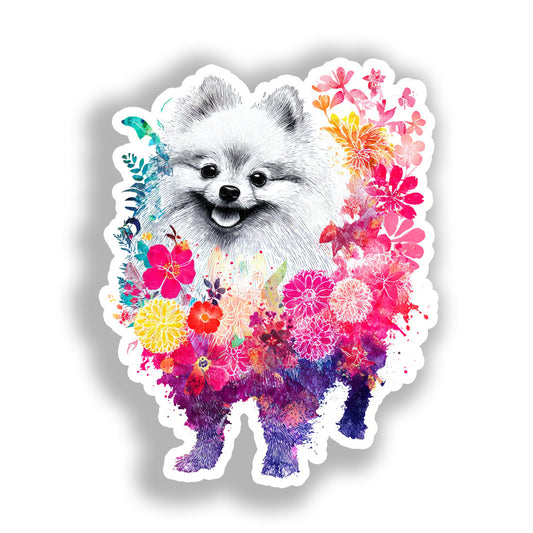 Pomeranian Dog Vinyl Decal Sticker for Car, Laptop, Tumbler and more # A017262-4" x 4"