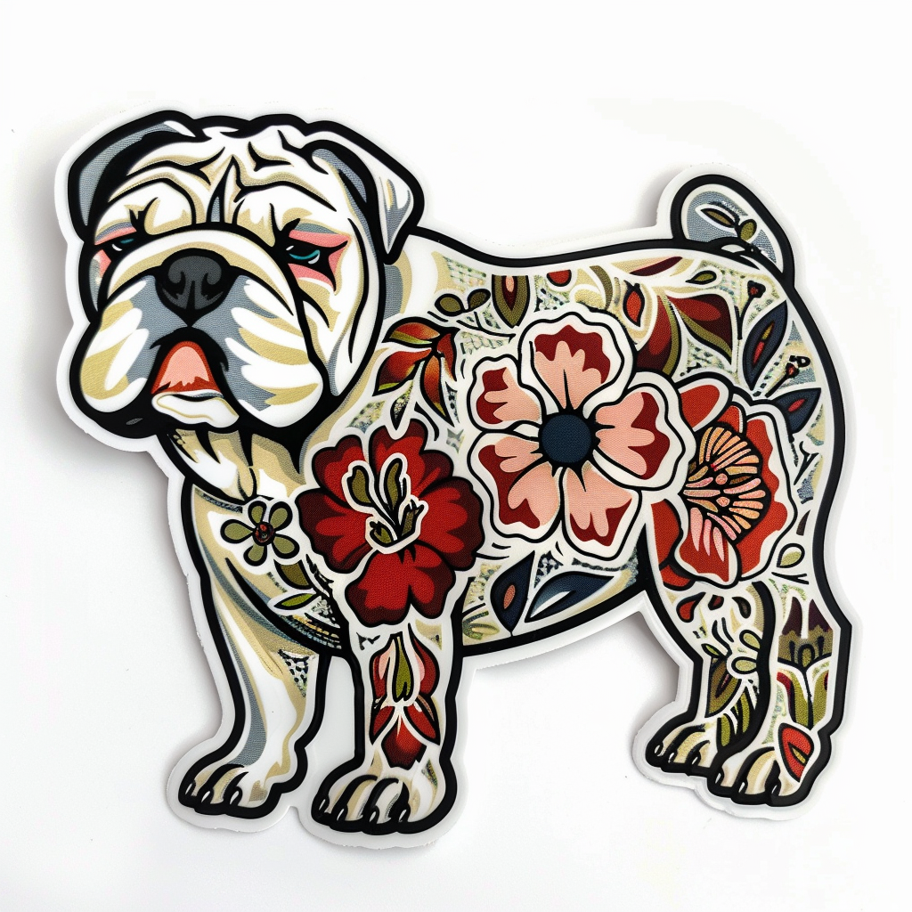 Bulldog Dog majestic Expressive surreal Vinyl Decal Sticker for Car, Laptop, Tumbler and more # F017648