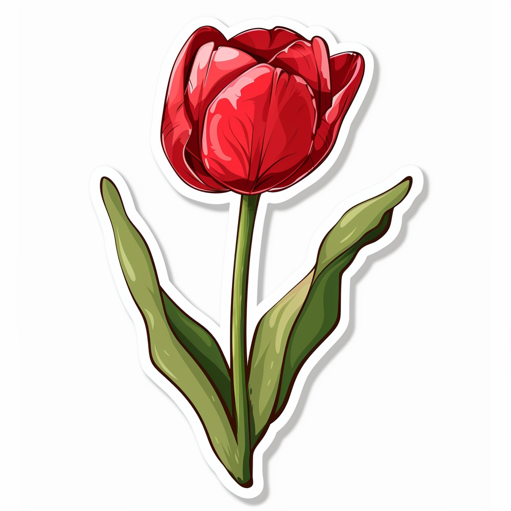Sticker of a Tulip flower Vinyl Decal Sticker for Car, Laptop, Tumbler and more # F023425
