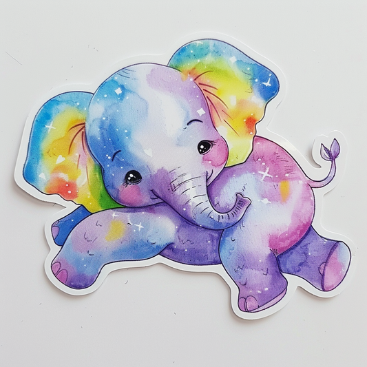 Elephant Expressive surreal Vinyl Decal Sticker for Car, Laptop, Tumbler and more # F022163-4" x 4"
