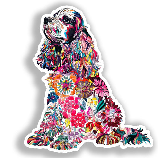 Cocker Spaniel Dog Vinyl Decal Sticker for Car, Laptop, Tumbler and more # A018795-4" x 4"