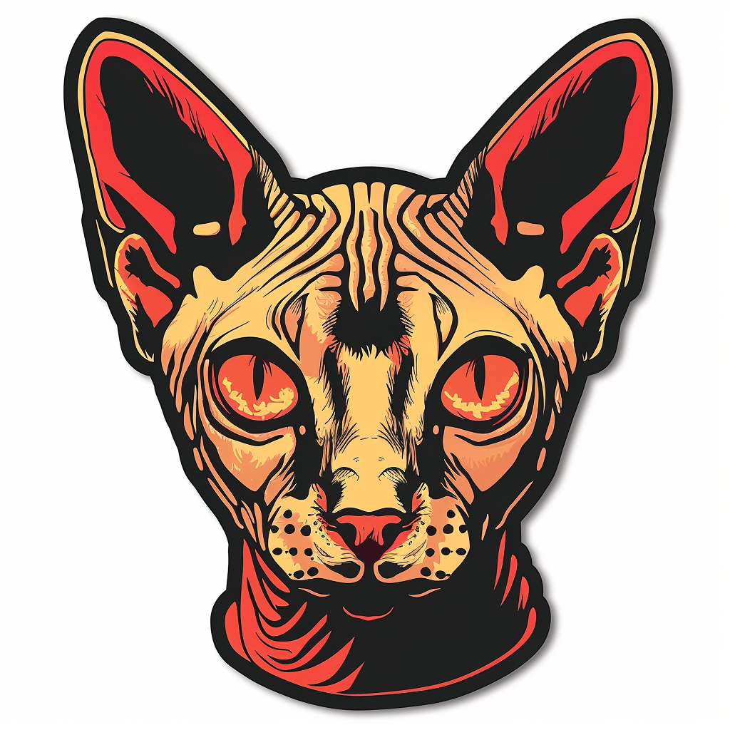 Sphynx Cat Vinyl Decal Sticker for Car, Laptop, Tumbler and more # F010135