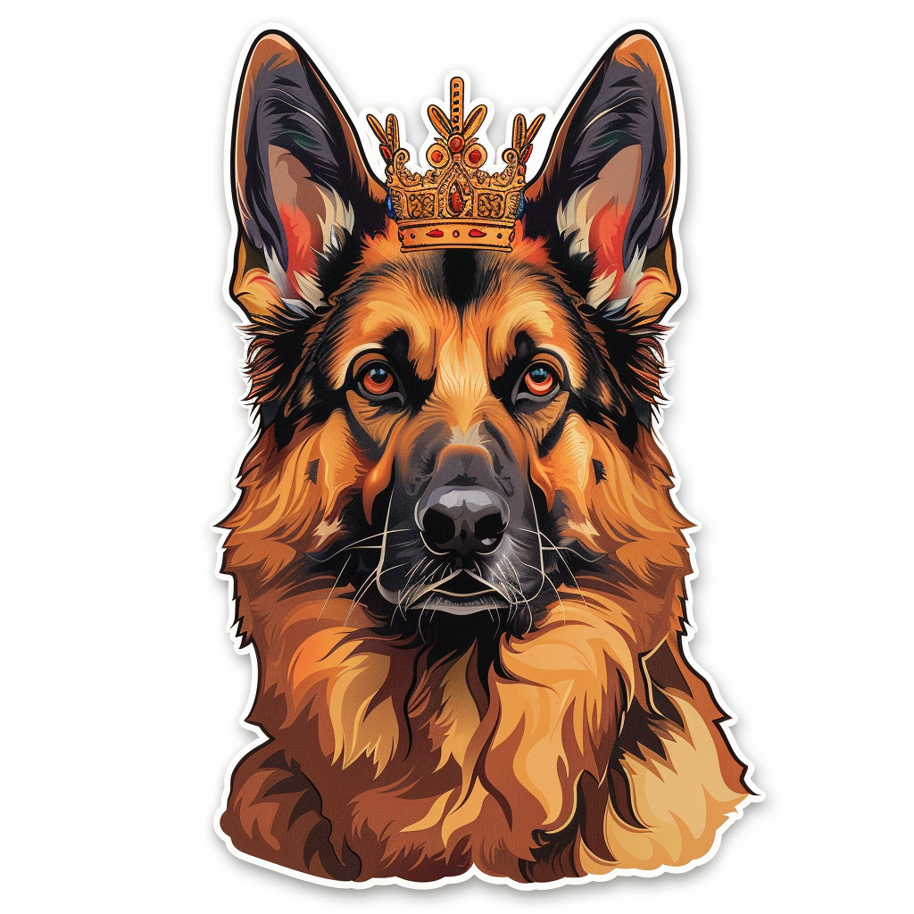 German Shepherd Dog crowned Vinyl Decal Sticker for Car, Laptop, Tumbler and more # F011458