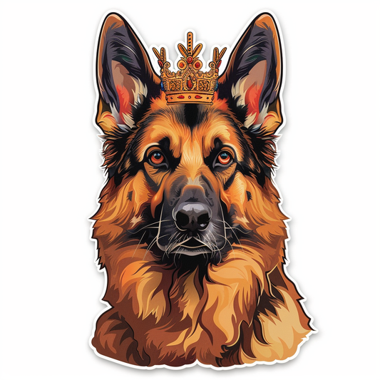 German Shepherd Dog crowned Vinyl Decal Sticker for Car, Laptop, Tumbler and more # F011458
