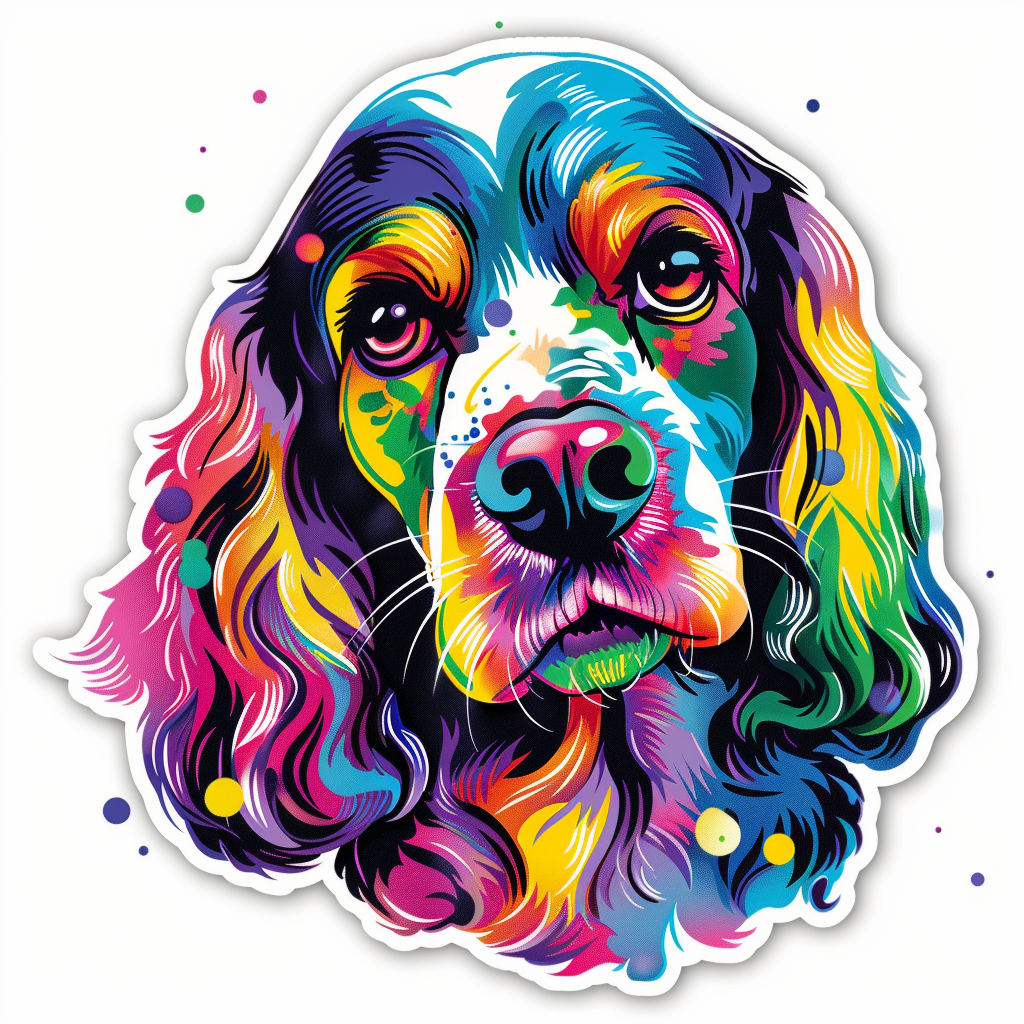 Cocker Spaniel Dog majestic Expressive surreal Vinyl Decal Sticker for Car, Laptop, Tumbler and more # F019941-4" x 4"
