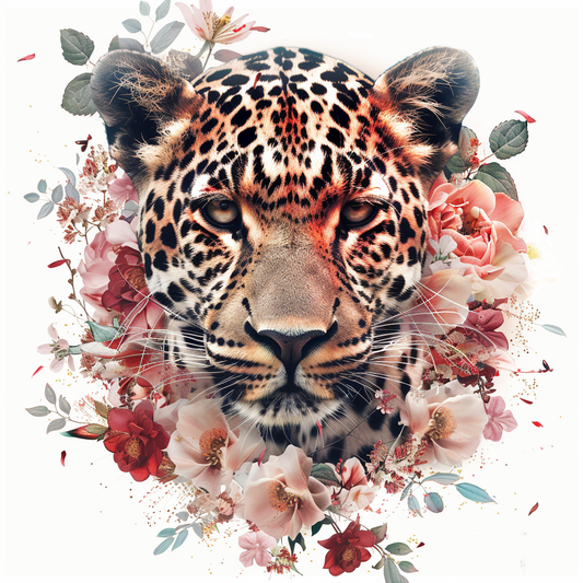Leopard majestic Expressive surreal Vinyl Decal Sticker for Car, Laptop, Tumbler and more # F022590