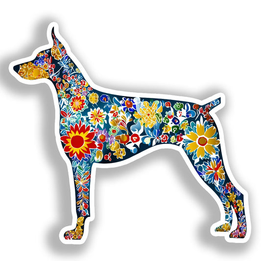Doberman Pnscher Dog Vinyl Decal Sticker for Car, Laptop, Tumbler and more # A019702-4" x 4"
