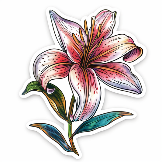 Lily flower majestic Expressive surreal Vinyl Decal Sticker for Car, Laptop, Tumbler and more # F023257