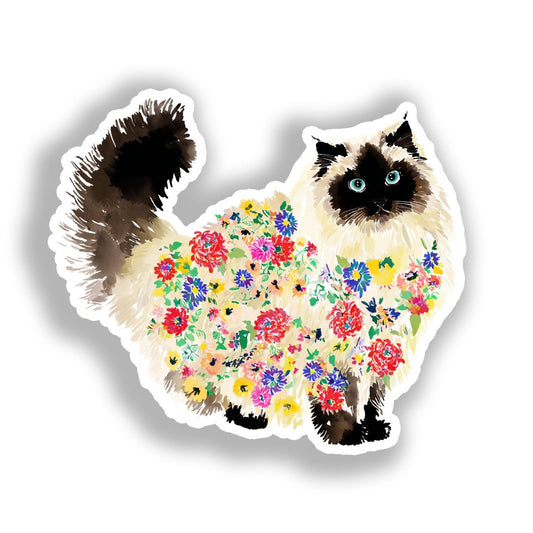 Himalayan Cat Vinyl Decal Sticker for Car, Laptop, Tumbler and more # A019492-4" x 4"
