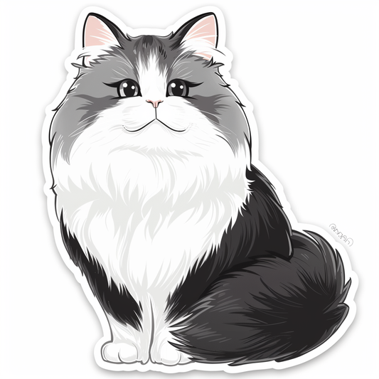 Persian Cat Expressive surreal Vinyl Decal Sticker for Car, Laptop, Tumbler and more # F016515