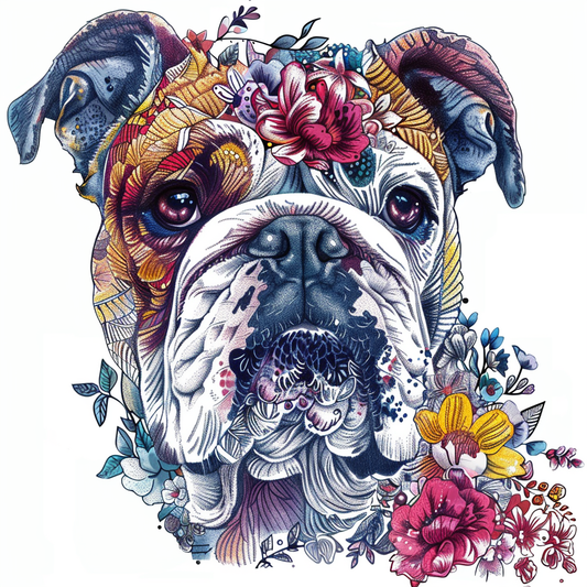 Bulldog Dog majestic Expressive surreal Vinyl Decal Sticker for Car, Laptop, Tumbler and more # F017583
