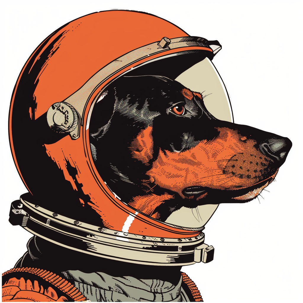 Cute and Adorable Doberman Pinscher Expressive surreal Vinyl Decal Sticker for Car, Laptop, Tumbler and more # F019291-4" x 4"