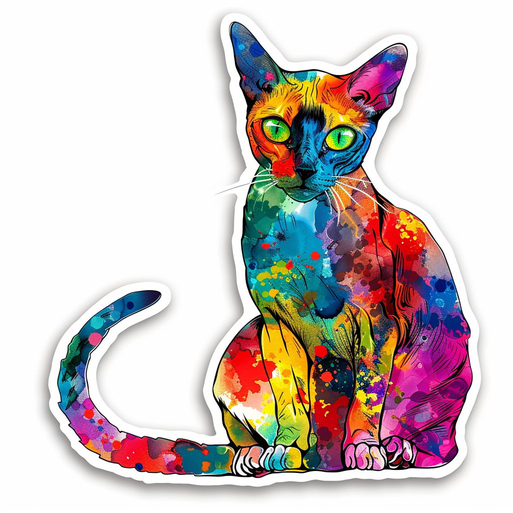 Abyssinian Cat astronaut majestic Expressive surreal Vinyl Decal Sticker for Car, Laptop, Tumbler and more # F021122-4" x 4"