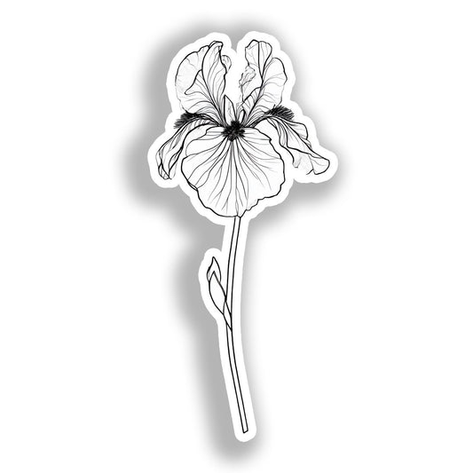 Iris Flower Vinyl Decal Sticker for Car, Laptop, Tumbler and more # A019528-4" x 4"