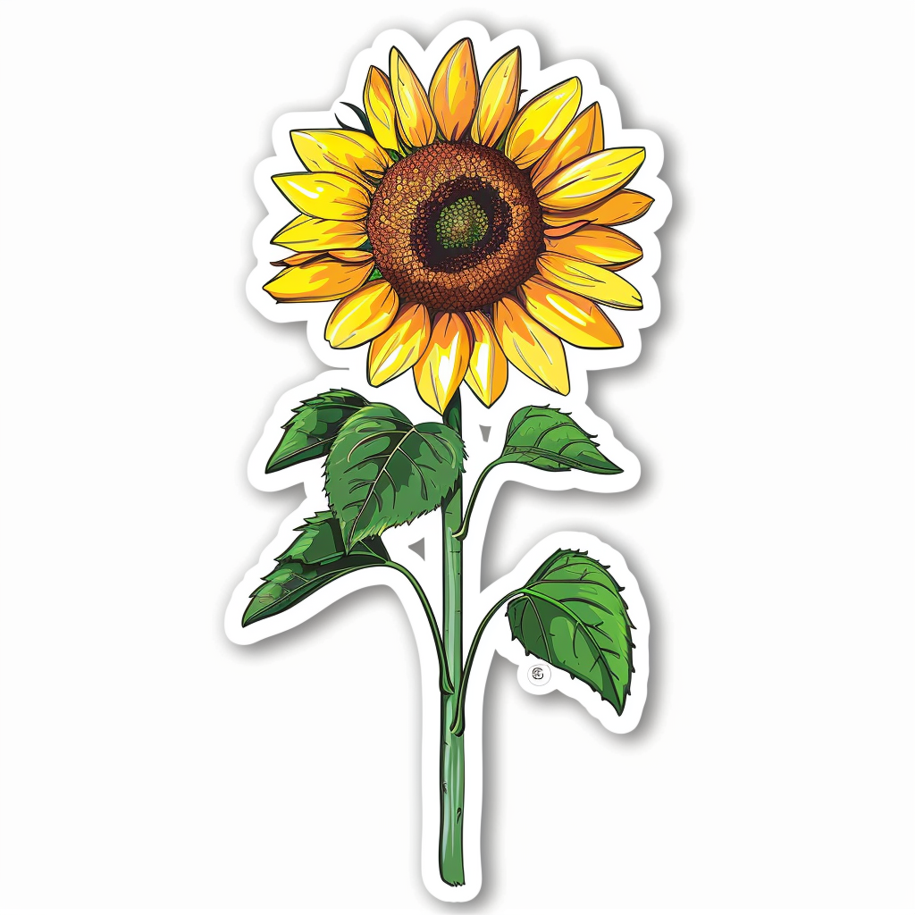 Sunflower flower majestic Expressive surreal Vinyl Decal Sticker for Car, Laptop, Tumbler and more # F023164