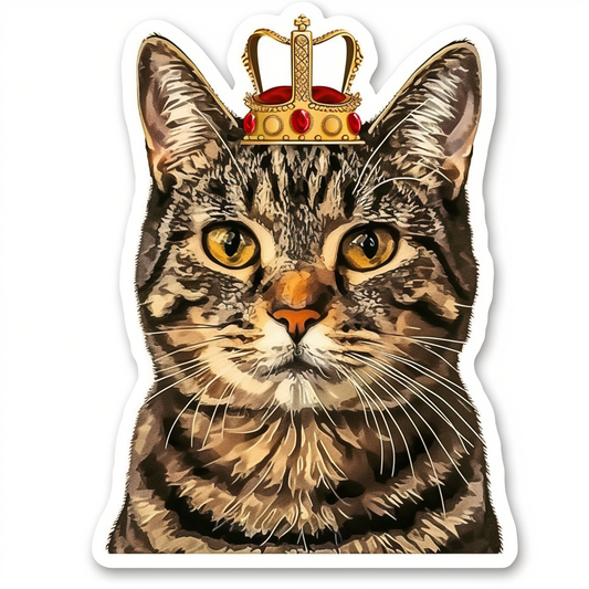 American Shorthair Cat majestic Expressive surreal Vinyl Decal Sticker for Car, Laptop, Tumbler and more # F019842-4" x 4"