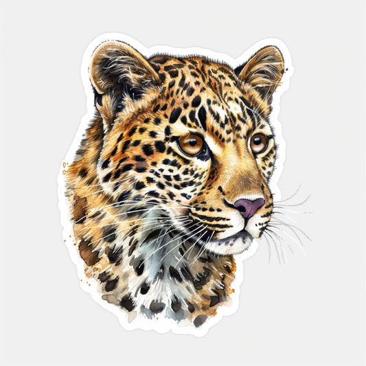 Leopard majestic Expressive surreal Vinyl Decal Sticker for Car, Laptop, Tumbler and more # F022564