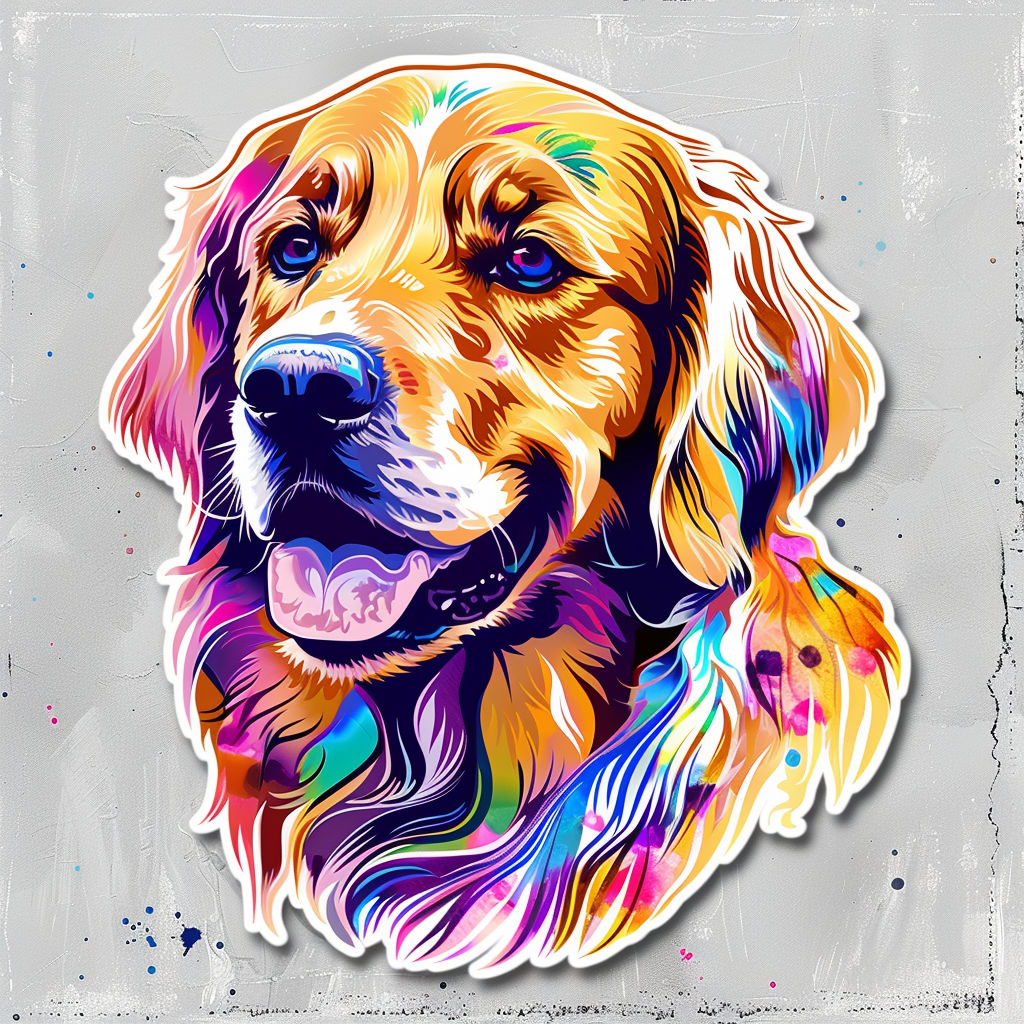 Golden Retriever Dog Vinyl Decal Sticker for Car, Laptop, Tumbler and more # F010539