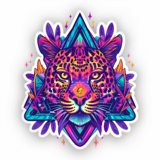 Leopard majestic Expressive surreal Vinyl Decal Sticker for Car, Laptop, Tumbler and more # F022603