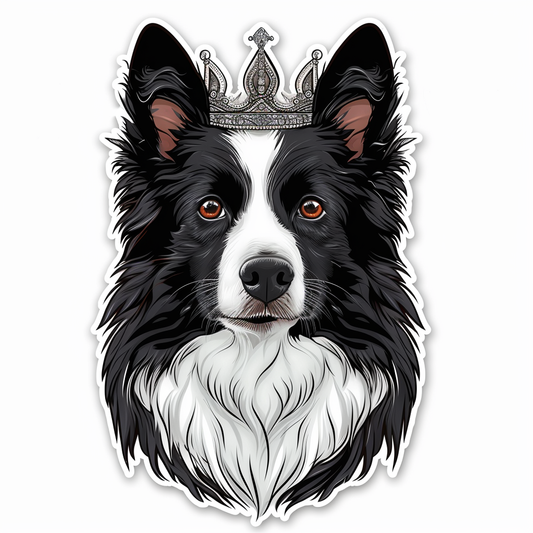 Border Collie Dog majestic Expressive surreal Vinyl Decal Sticker for Car, Laptop, Tumbler and more # F021753-4" x 4"
