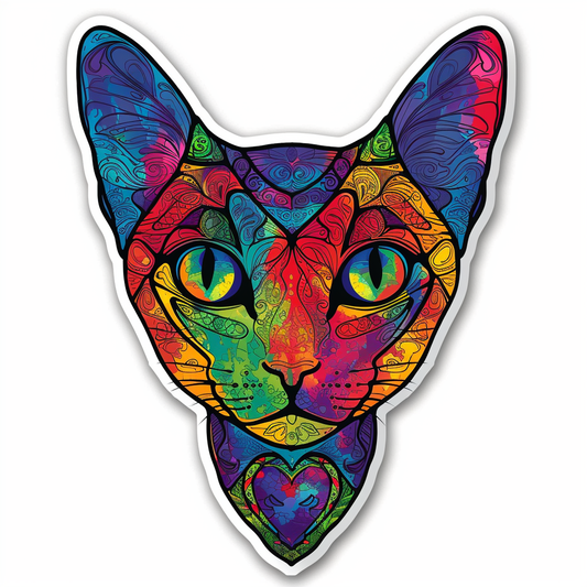 Abyssinian Cat astronaut majestic Expressive surreal Vinyl Decal Sticker for Car, Laptop, Tumbler and more # F021252-4" x 4"