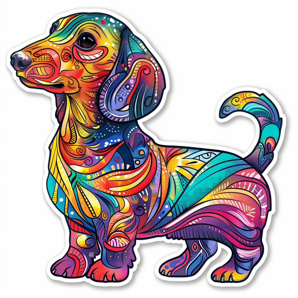 Dachshund Dog Vinyl Decal Sticker for Car, Laptop, Tumbler and more # F013027