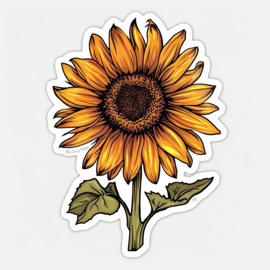 Sunflower flower majestic Expressive surreal Vinyl Decal Sticker for Car, Laptop, Tumbler and more # F023012