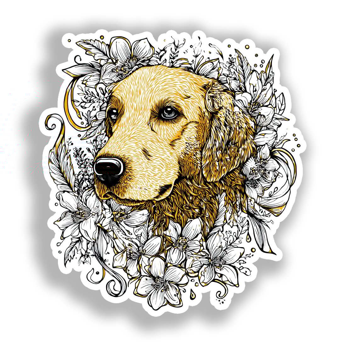 Golden Retriever Dog Vinyl Decal Sticker for Car, Laptop, Tumbler and more # A019533-4" x 4"