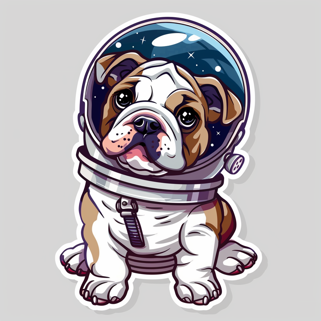 Bulldog Dog majestic Expressive surreal Vinyl Decal Sticker for Car, Laptop, Tumbler and more # F017722
