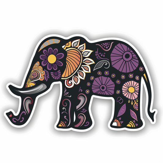 Elephant Expressive surreal Vinyl Decal Sticker for Car, Laptop, Tumbler and more # F022199-4" x 4"