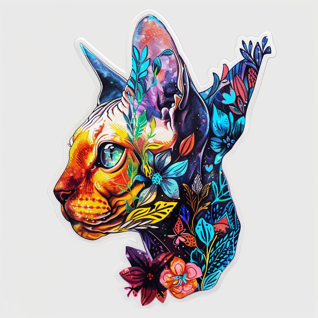 Sphynx Cat Vinyl Decal Sticker for Car, Laptop, Tumbler and more # F010058