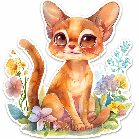 Abyssinian Cat astronaut majestic Expressive surreal Vinyl Decal Sticker for Car, Laptop, Tumbler and more # F021281-4" x 4"