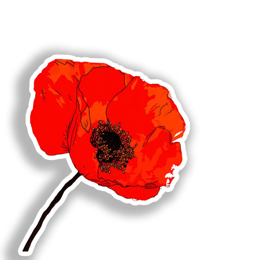 Poppy Flower Vinyl Decal Sticker for Car, Laptop, Tumbler and more # A019327-4" x 4"