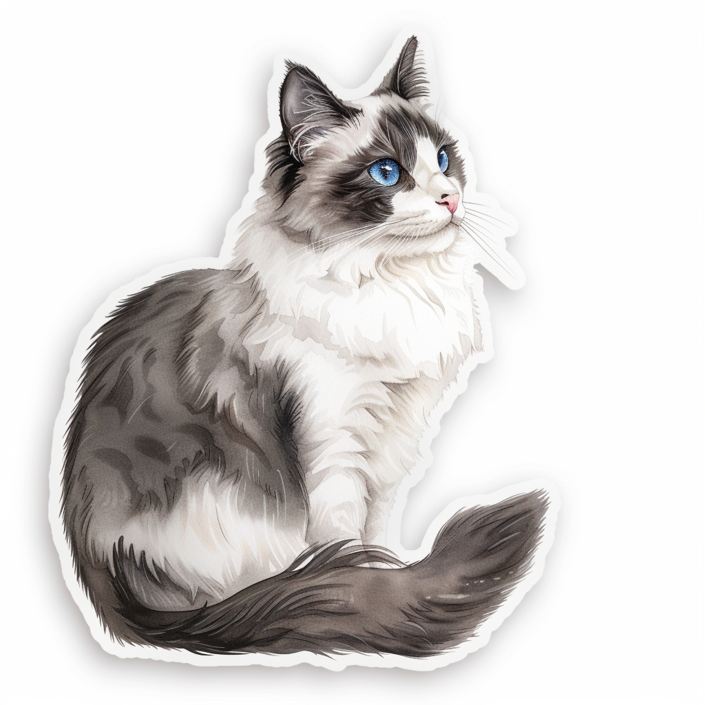 Ragdoll Cat Vinyl Decal Sticker for Car, Laptop, Tumbler and more # F010196