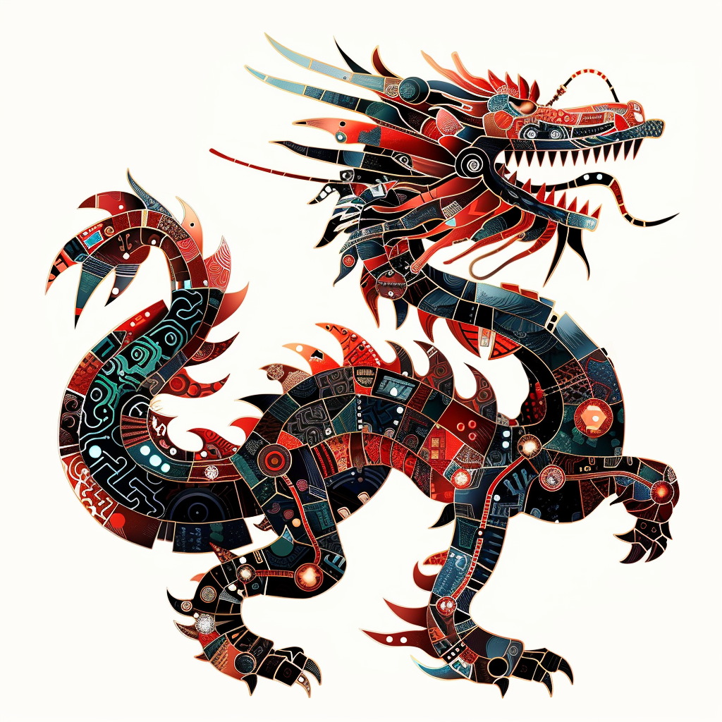 Dragon cyber punk majestic Expressive surreal Vinyl Decal Sticker for Car, Laptop, Tumbler and more # F019077