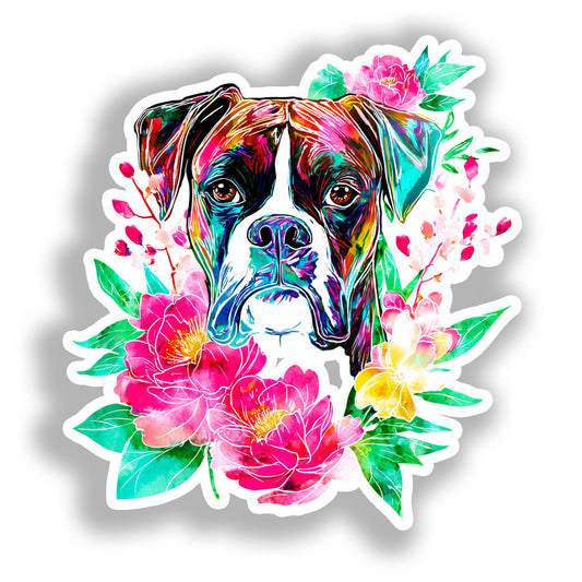 Boxer Dog Vinyl Decal Sticker for Car, Laptop, Tumbler and more # A018961-4" x 4"