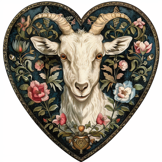 Goat majestic Expressive surreal Vinyl Decal Sticker for Car, Laptop, Tumbler and more # F020688-4" x 4"