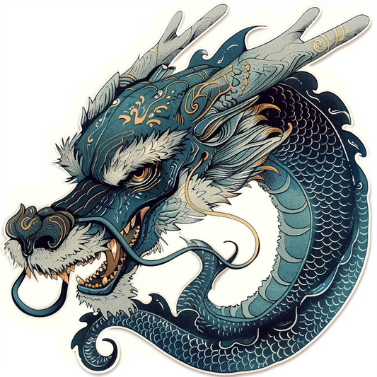 Dragon majestic Expressive surreal Vinyl Decal Sticker for Car, Laptop, Tumbler and more # F018968