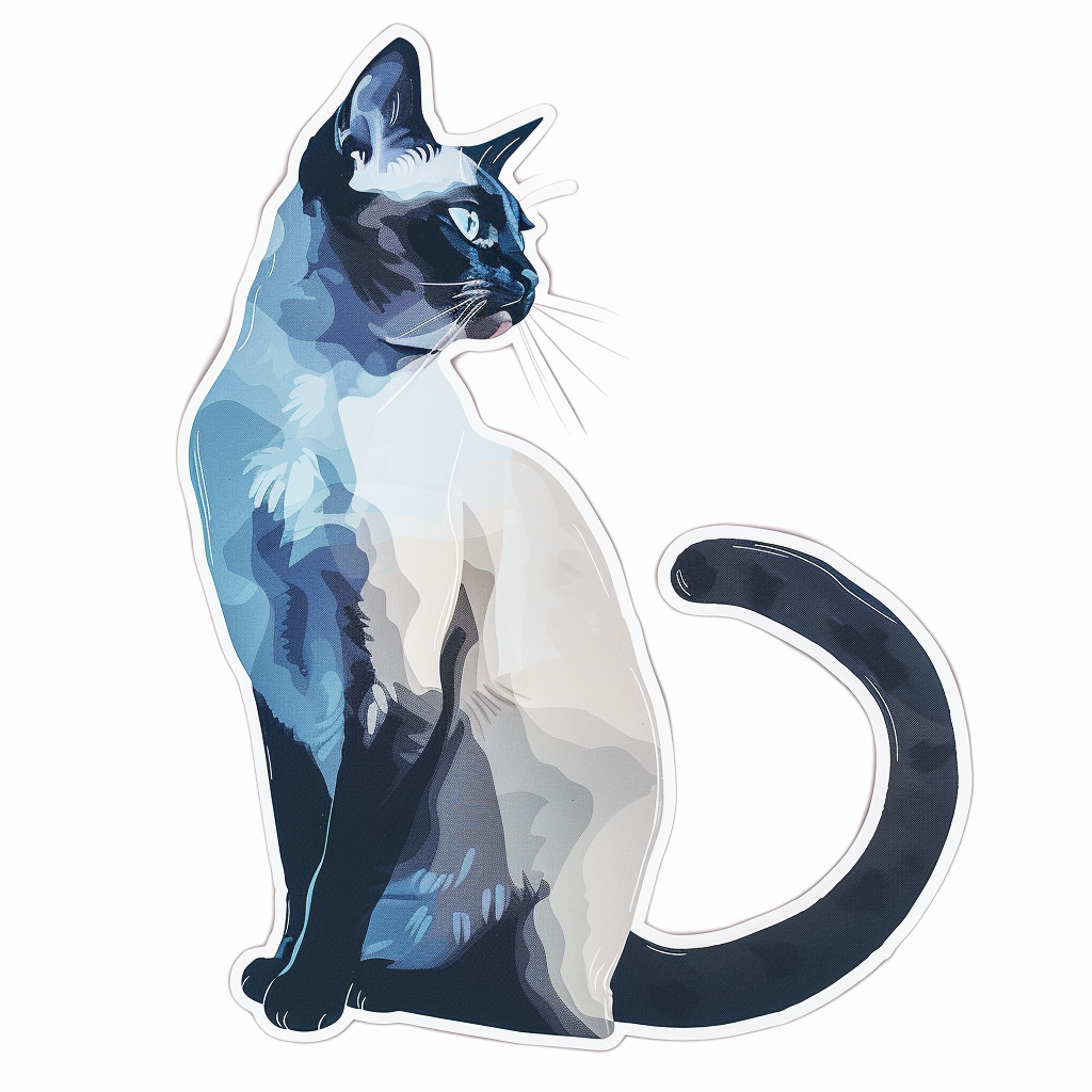 Burmese Cat heartcore Vinyl Decal Sticker for Car, Laptop, Tumbler and more # F010998