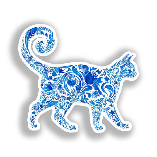 Russian Blue Cat Vinyl Decal Sticker for Car, Laptop, Tumbler and more # A019208-4" x 4"