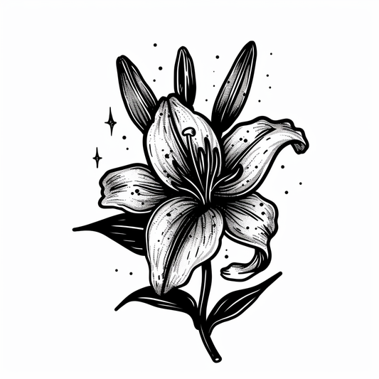 Lily flower majestic Expressive surreal Vinyl Decal Sticker for Car, Laptop, Tumbler and more # F023240