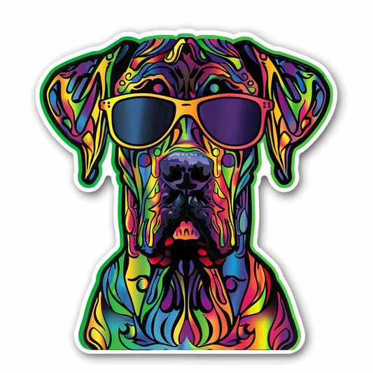 Great Dane Dog Expressive surreal Vinyl Decal Sticker for Car, Laptop, Tumbler and more # F022652