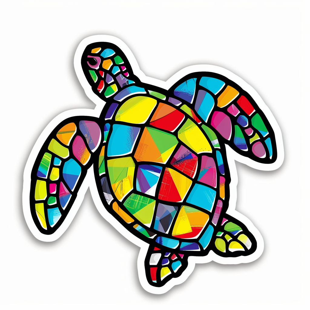 Sticker of a turtle majestic Expressive surreal Vinyl Decal Sticker for Car, Laptop, Tumbler and more # F022003