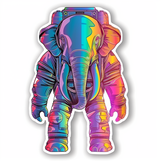 Elephant Expressive surreal Vinyl Decal Sticker for Car, Laptop, Tumbler and more # F022226-4" x 4"