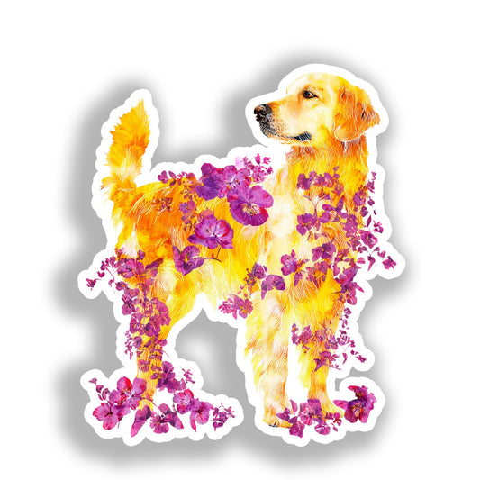 Golden Retriever Dog Vinyl Decal Sticker for Car, Laptop, Tumbler and more # A019544-4" x 4"