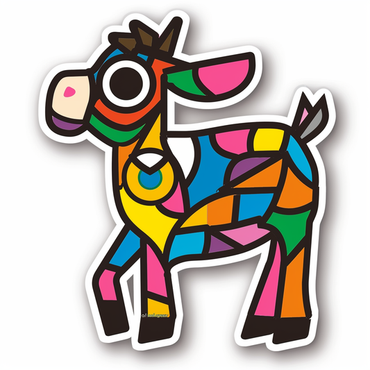 Goat majestic Expressive surreal Vinyl Decal Sticker for Car, Laptop, Tumbler and more # F020669-4" x 4"