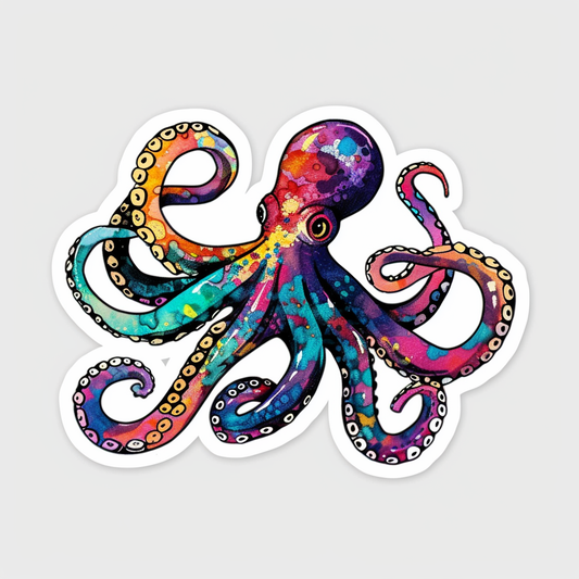 Sticker of an Octopus astronaut majestic Expressive surreal Vinyl Decal Sticker for Car, Laptop, Tumbler and more # F015724